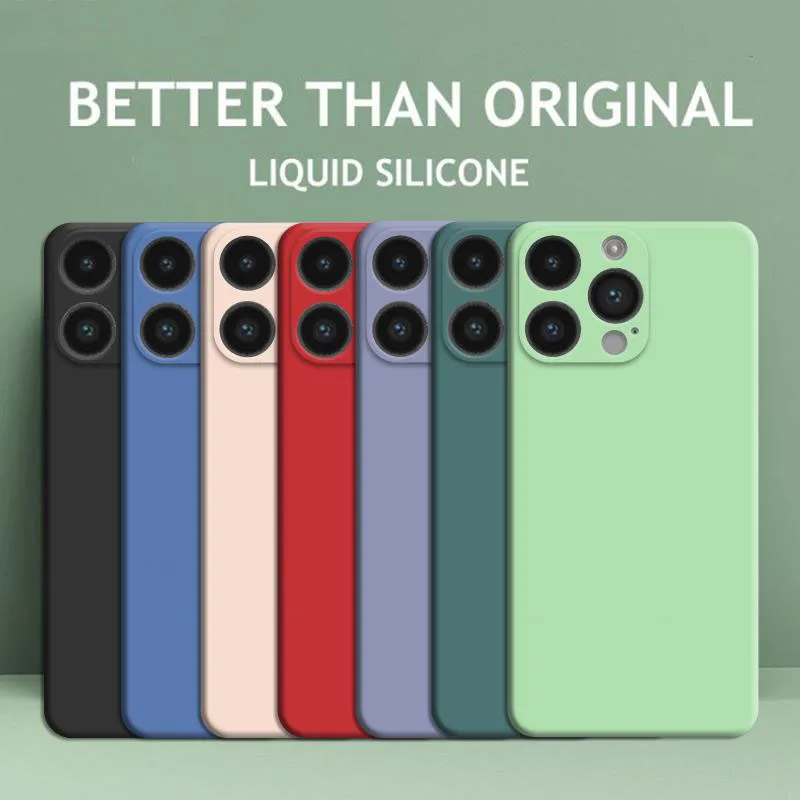 Telefon Fall Für Iphone 11 12 13 14 Pro Max 13 mini Luxus Original Flüssigkeit Silikon Weiche Fall Schutz Weiche rückseitige Abdeckung Fundas