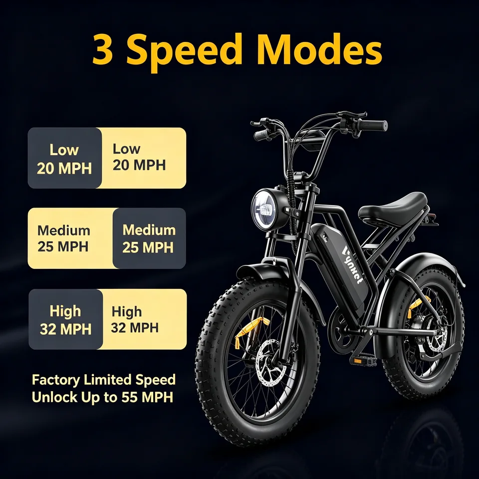 Hury G50 Adult Retro Fat Tire Electric Bike,Peak 1500W Brushless Hub Motor,48V 18Ah UL‑Certified Removable Lithium Battery,32MPH Top Speed,68 Miles PAS Long Range,7‑Speed Shifter,IPX4 Splash‑Proof E‑Bike For Commuter & Off‑Road Trail Riding image 4