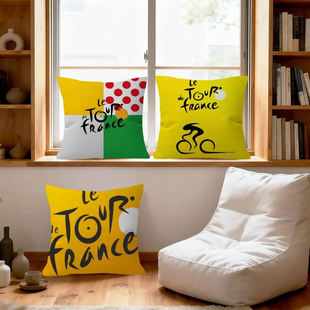 Tour De France Bike Bicycle Cushion Cover Pillowcase Upholstery Sofa Throw Pillow Home Decor Pillowcas