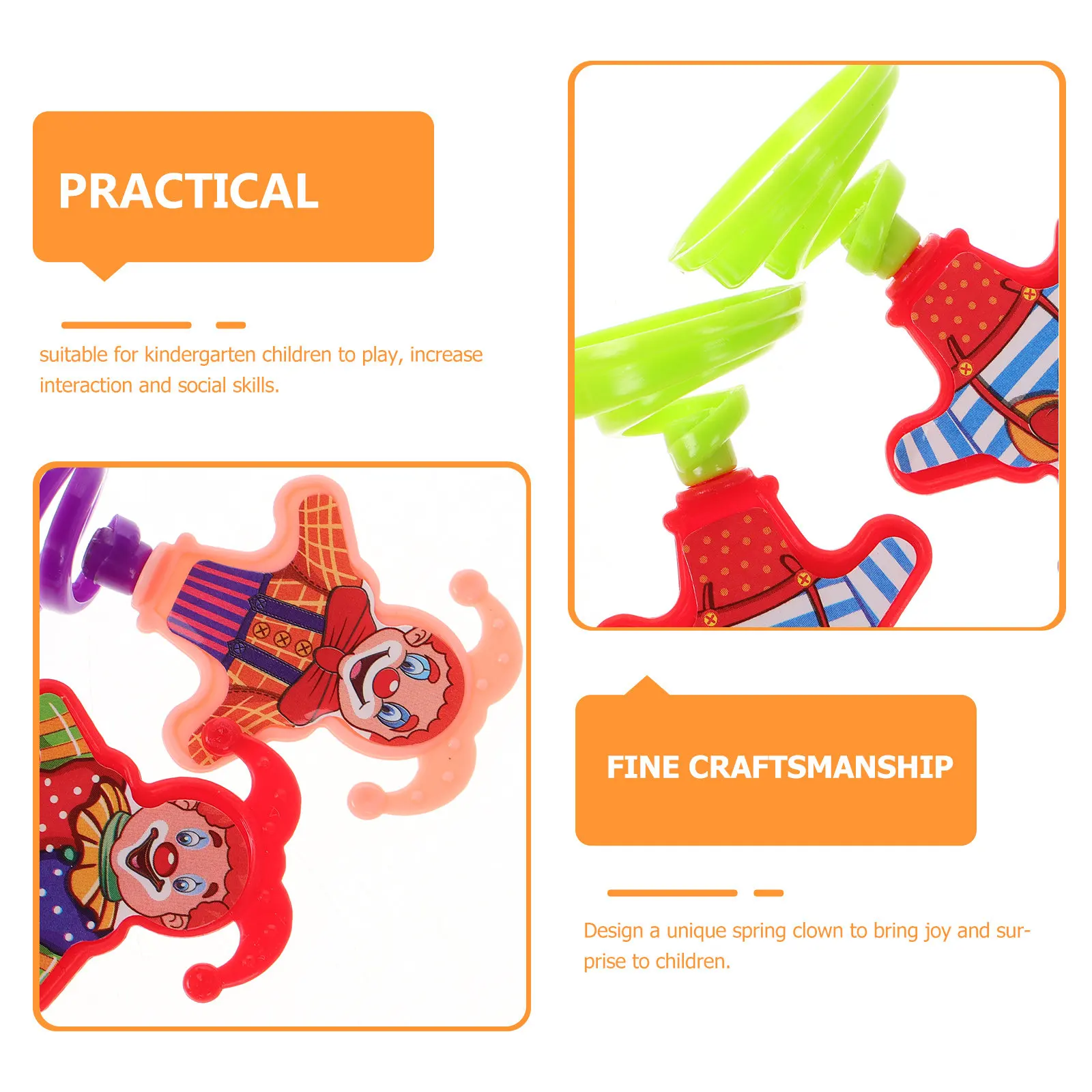 50 Pcs Clown Props Jump Toy Spring Launching Jumping Themed Children Shaped Cartoon Toys
