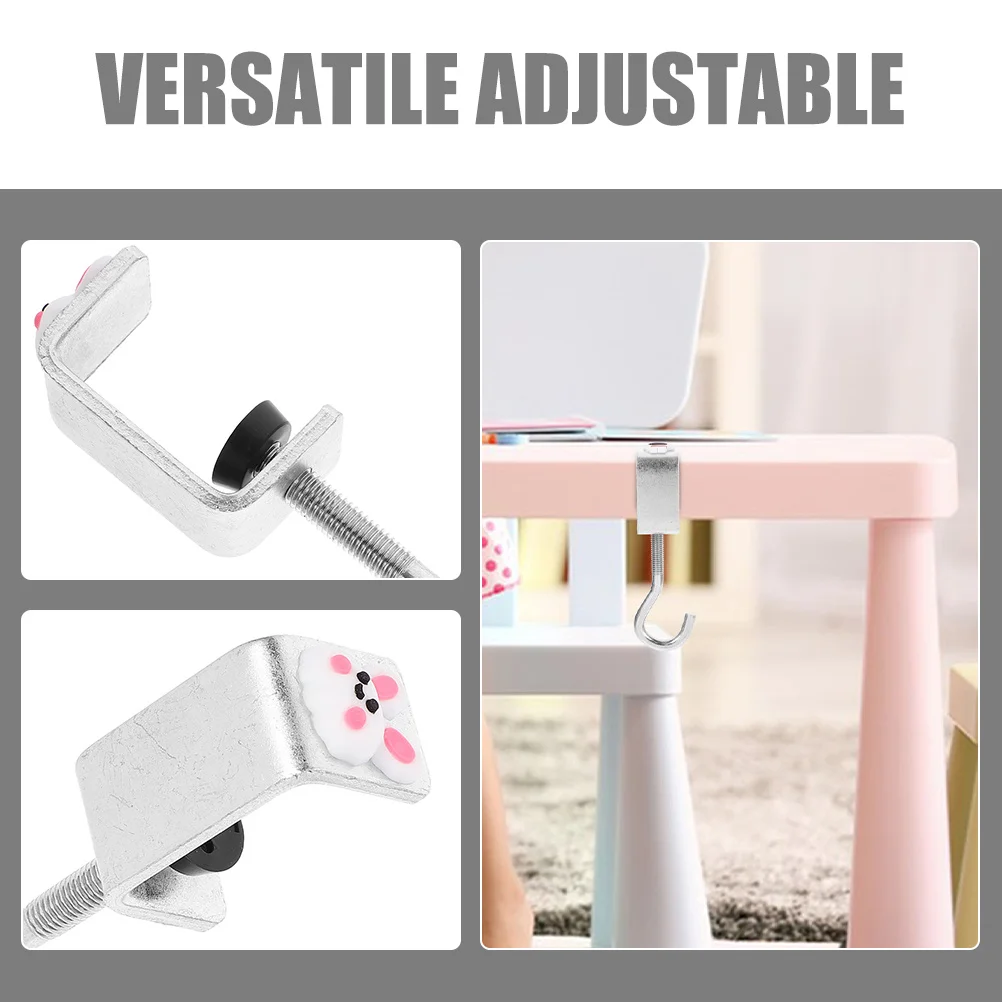 

4pcs Bookbag Hook Adjustable Desk Bag Hanger Table Handbag Holder Student School Office Organizer Clamp