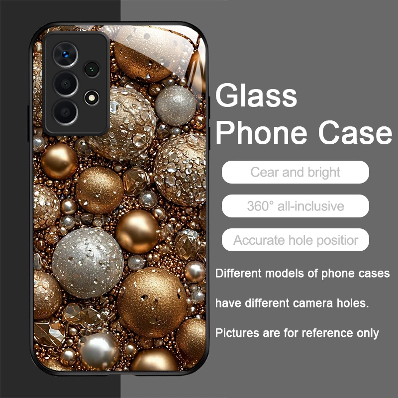 الفاخرة الماس اللؤلؤ حجر نمط الزجاج المقسى قضية الهاتف لسامسونج غالاكسي S25 الترا S24 S23 زائد S22 + S21 S20 FE غطاء #6