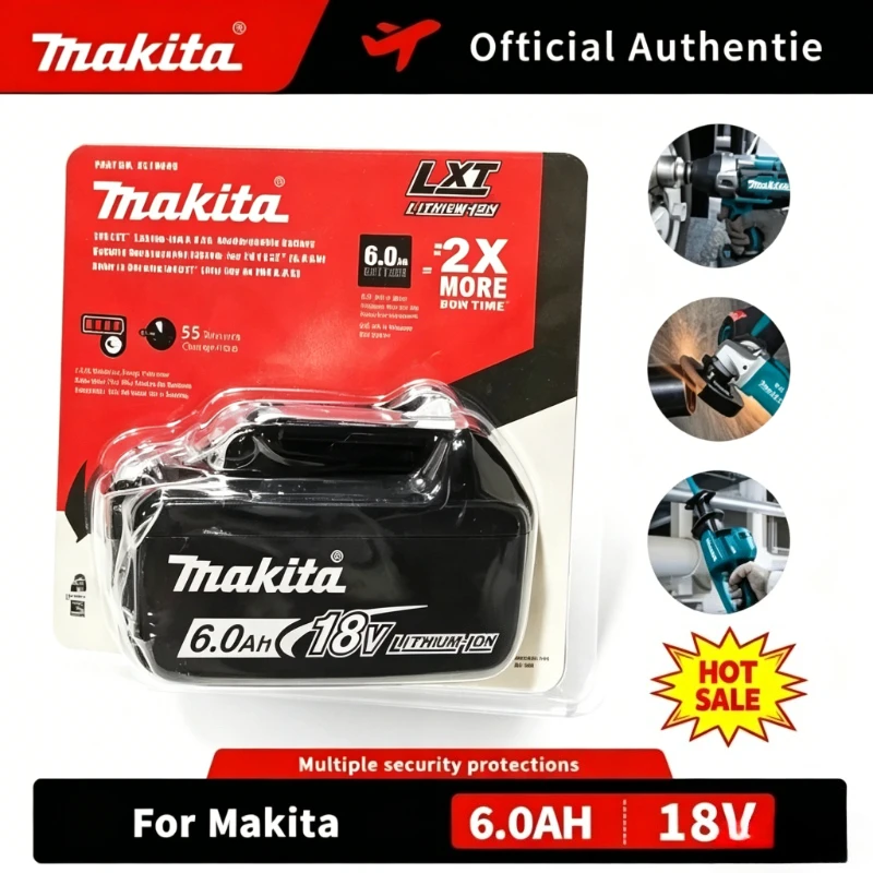 

100% original Makita 6.0Ah 18V Rechargeable Battery for Makita 18V BL1830 BL1830B BL1840 BL1840B BL1850 BL1850B Power Tools