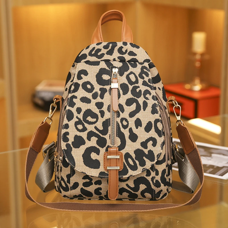 Mochilas pequeñas de leopardo para mujer, bolsos de moda para mujer, mochila de viaje para mujer, mochilas escolares para niñas