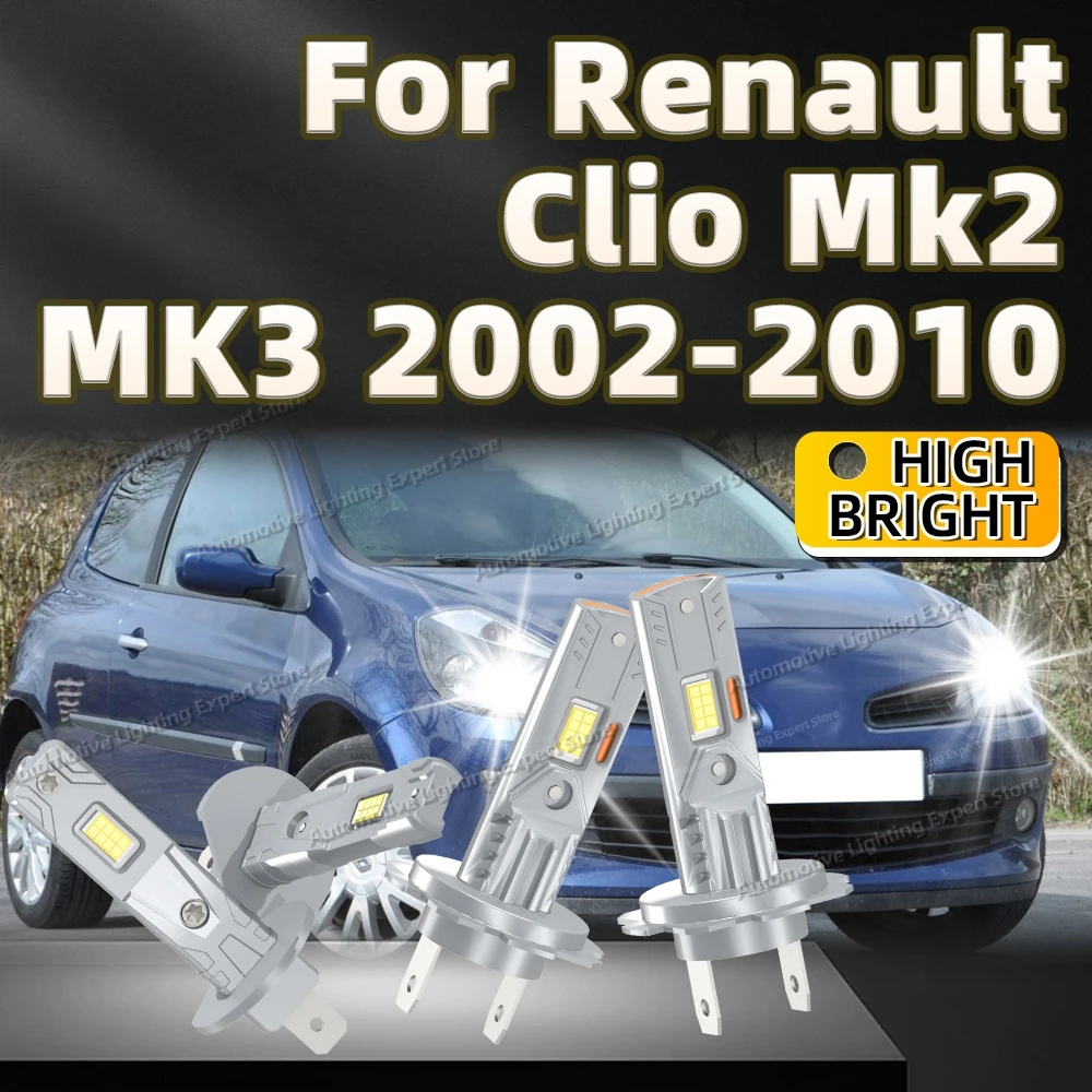 

2/4 шт. светодиодные фары Canbus, автомобильные безвентиляторные лампы для Renault Clio Mk2 MK3 2002 09 2010 2003 2004 2005 2006 2007 2008