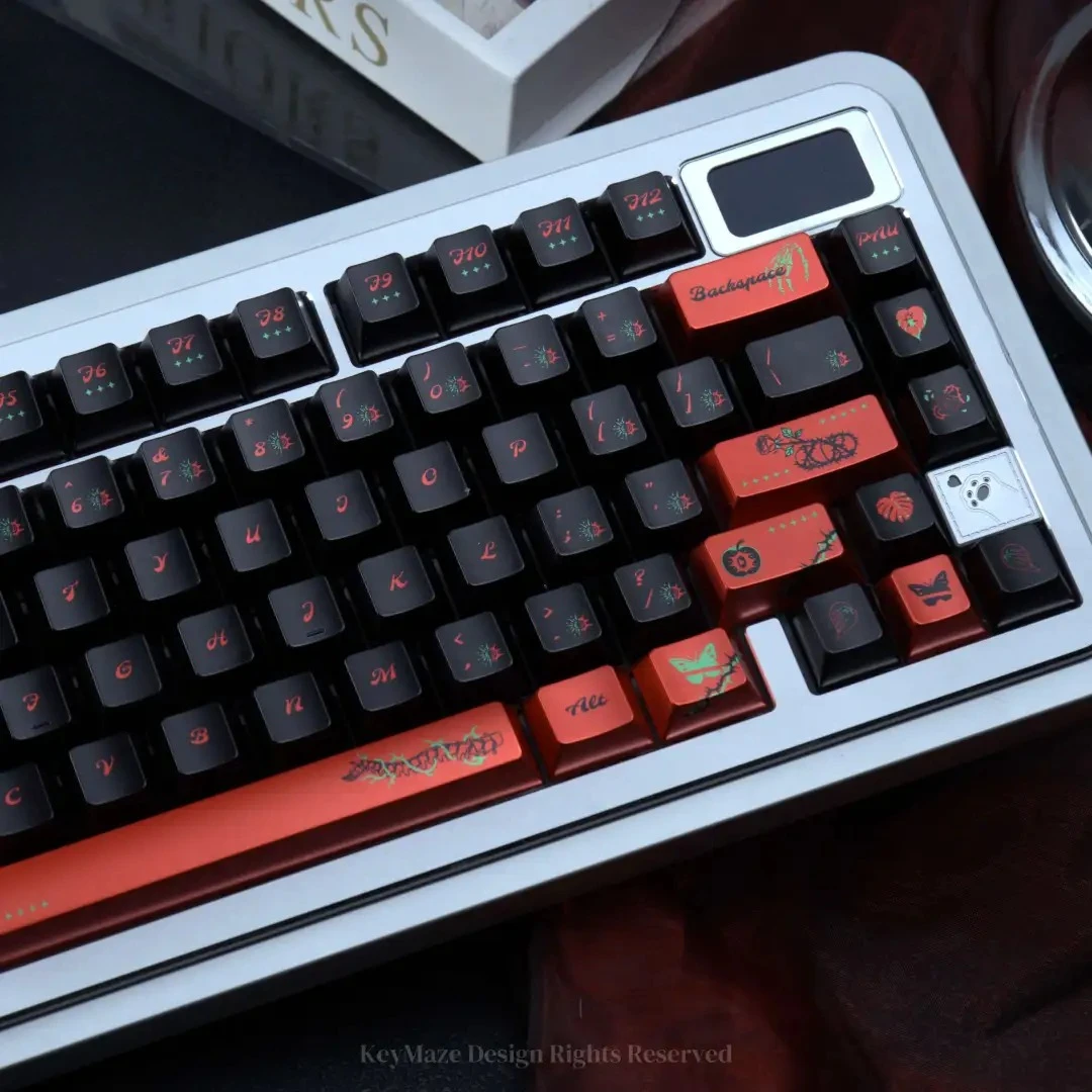 Eden Sin Metallic Look Theme Keycaps Set PBT Cherry Profile Custom Original Handmade Keycaps for Mechanical Keyboard Accessories
