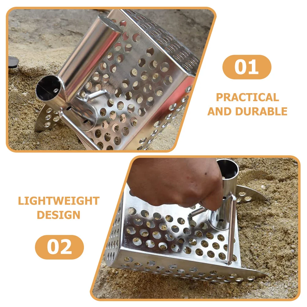 

Metal Detecting Sand Scoop Stainless Steel Sand Shovel For Metal Accessories Lightweight With Abs Handle