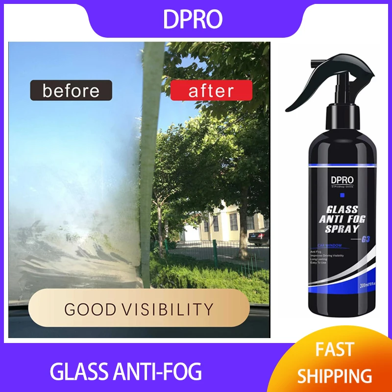 Dpro Glass Anti-Fog Spray Film Windshield Window Waterproof Rearview Mirror Nano Hydrophobic Ceramic Coating Car Cleaning VM-G3