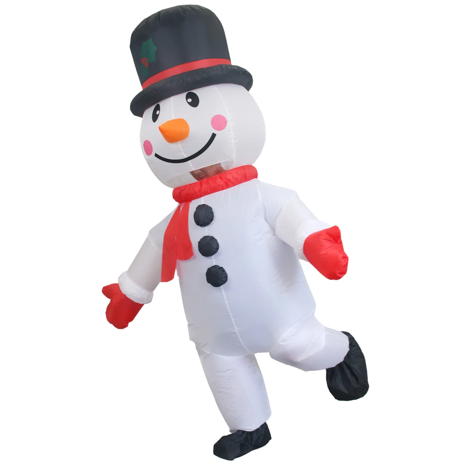 Christmas Snow Man Suit Inflatable Costume Mascot Stage Wear New Year Outfit Women Halloween Cosplay Anime Adult Funny Blow Prop