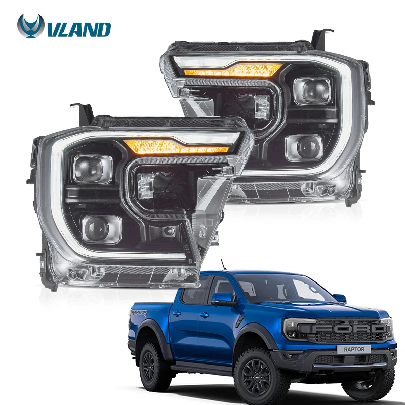 

Full LED Front Lamp Head Lights Assembly 2022-UP with Dynamic Turn Signal for Ford Ranger T9