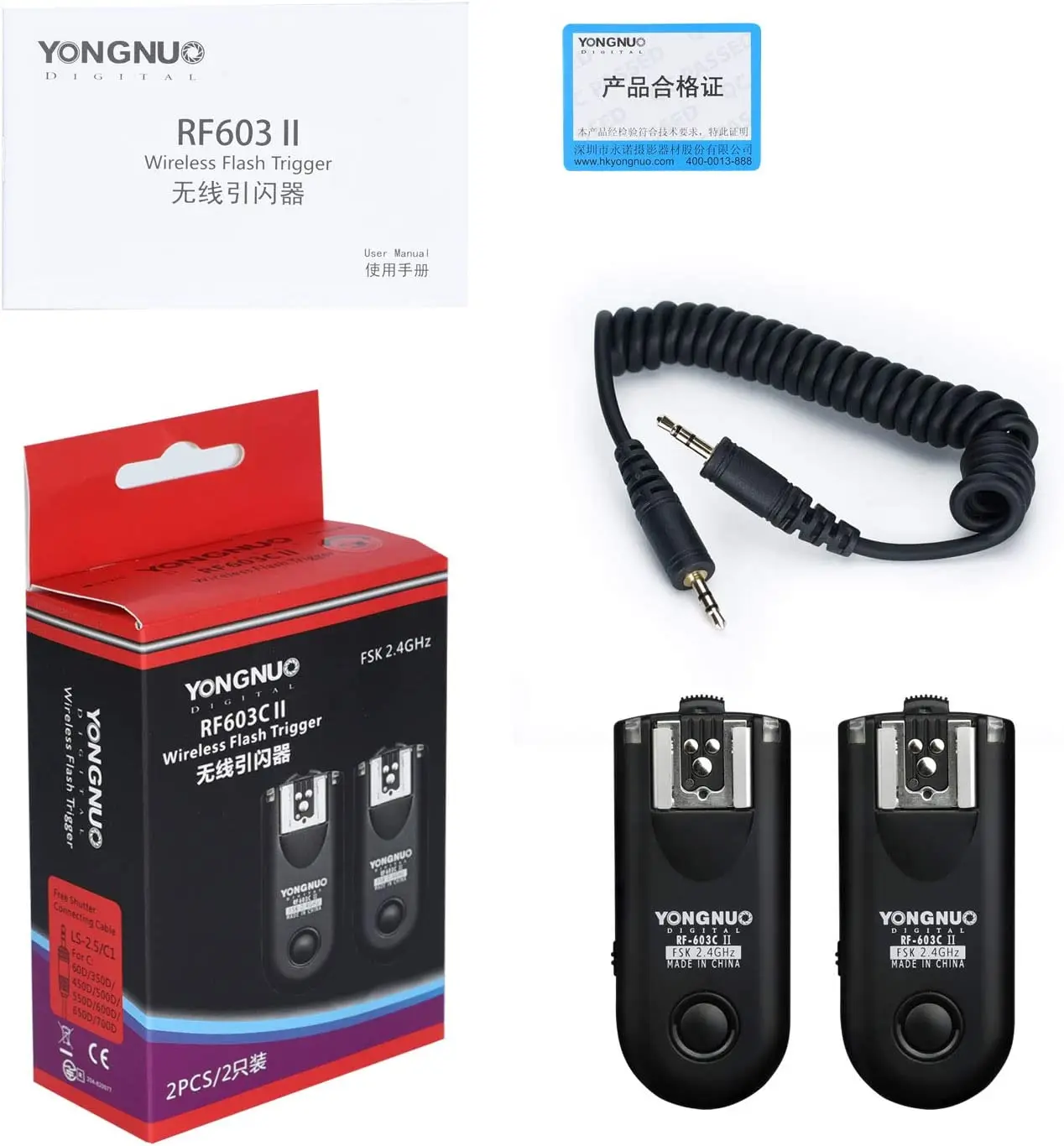 YONGNUO Wireless Shutter Release Wireless Flash Trigger Transmitter Controller RF-603II C3 C1 for Canon DSLR Camera