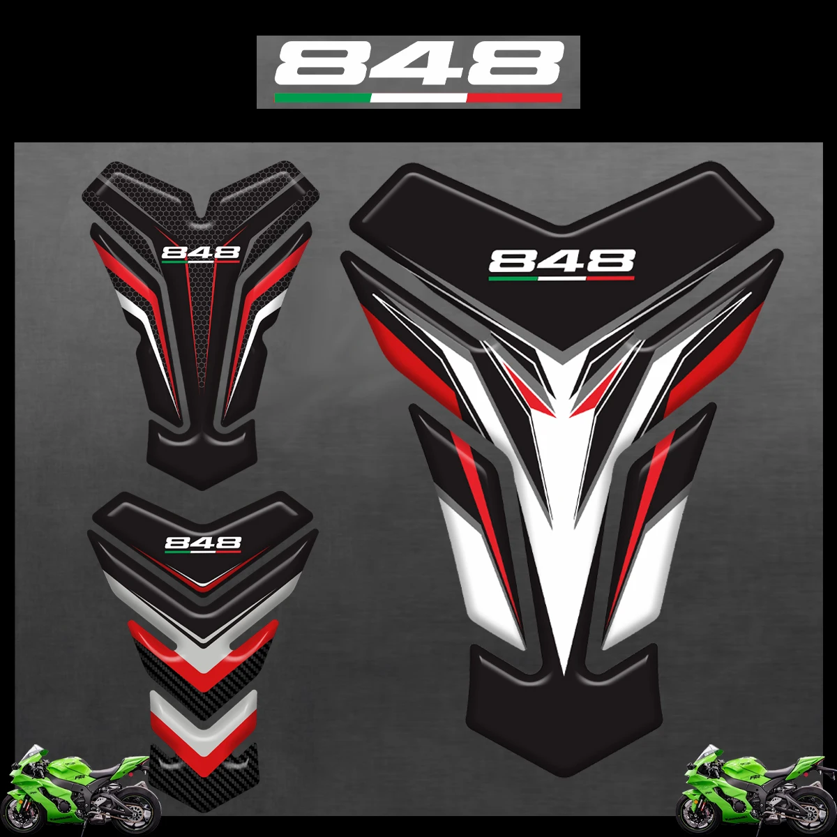 3D Motorcycle Tank Pad Protector Stickers for Ducati 848 848Evo