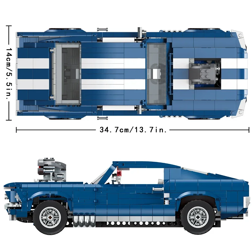 1680PCS Innovation Expert Ford Sports Racing Car Model Building Blocks  Bricks DIY Toys for Kids Adults Birthday Christmas Gifts