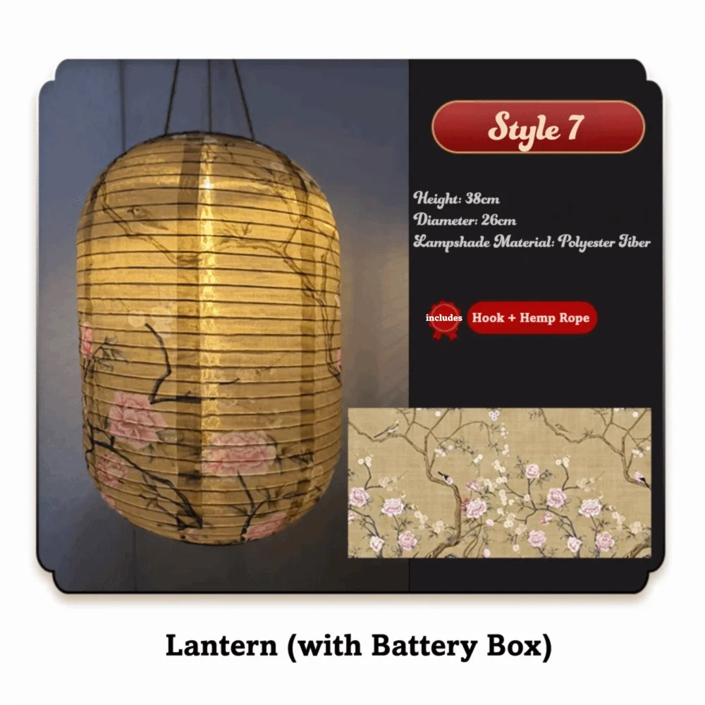 Linterna LED de Estilo Oriental, Impermeable, Estilo Chino, Lámpara LED Solar, Linterna Solar de Tela de Nailon, Decoración para el Hogar