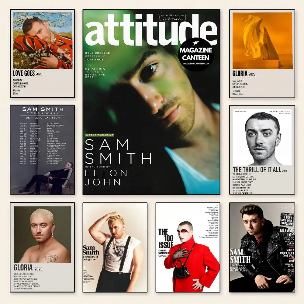Celebrity Sam Smith Poster Poster Minimalist Decor HD SelfAdhesive Wall Art for Home Café Bedroom Gift Aesthetic Hanging