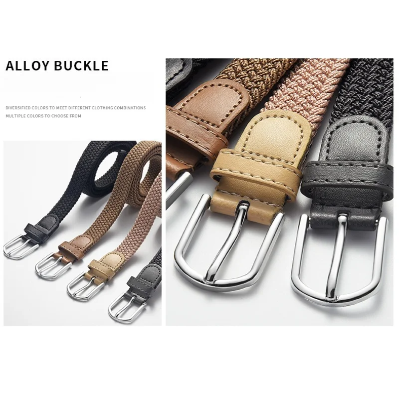 Modischer, elastischer, geflochtener Damengürtel im koreanischen Stil, robustes, geflochtenes Design, vielseitiger dekorativer Gürtel für Studenten, Unisex – Detail 22