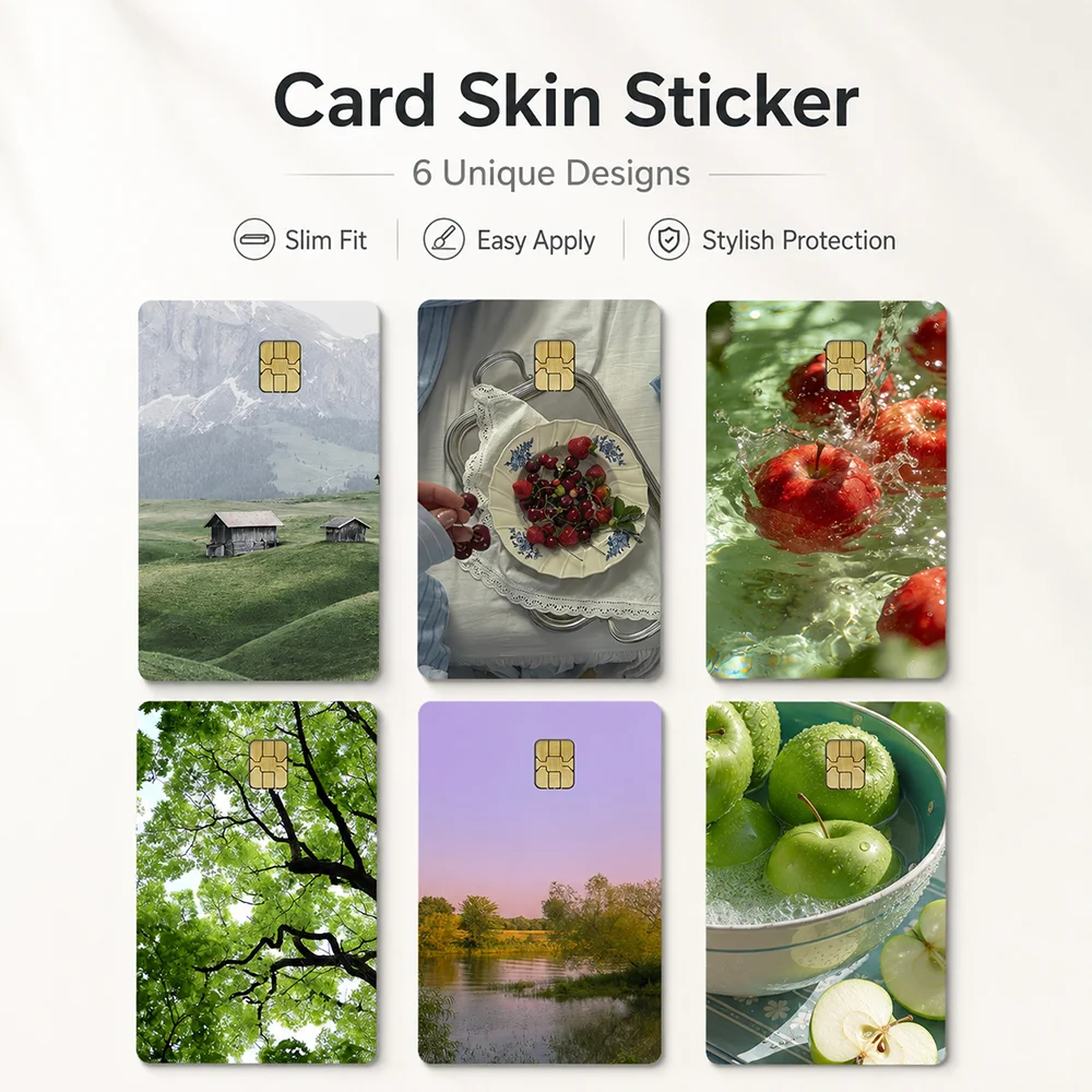Creative Card Skin Sticker Bank Card Decoration Unique Nature Pattern Design Slim Protective Vinyl Cover Stylish DIY Card
