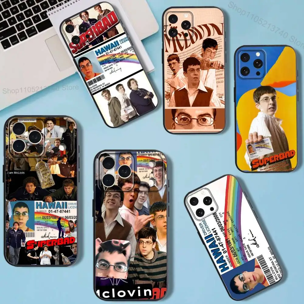 

M-MclovinS SuperbadS funny For iPhone 11,15,16,14,13,17,12,Pro,SE4,Plus,E,Max,Air,Mini Black Shockproof soft Cover Phone Case