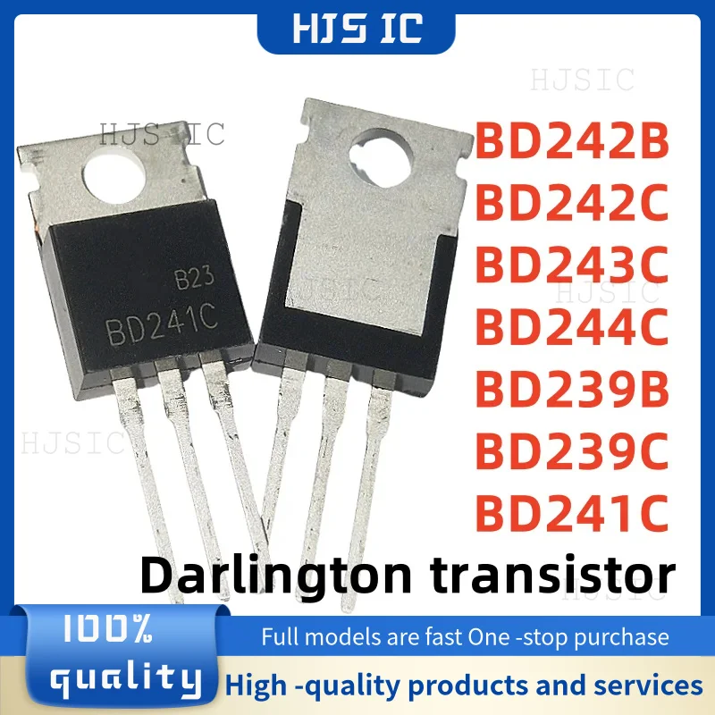 10PCS NEW 100% quality BD242B BD242C BD243C BD244C BD239B BD239C TO-220 Darlington transistor electronics electrónica