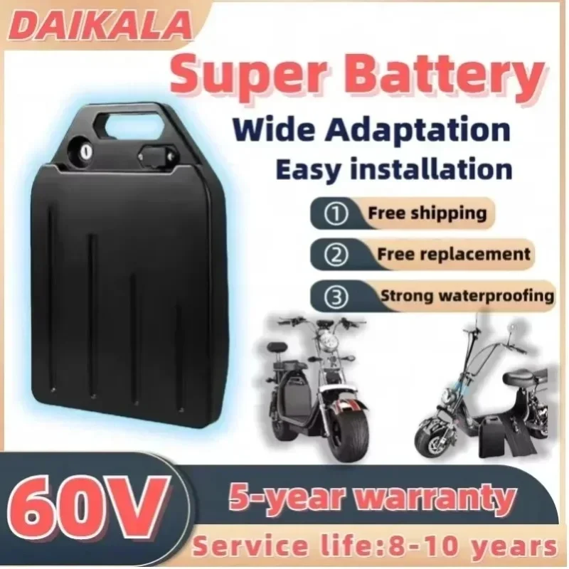 Lufttransport, Citycoco Akku 60V 20AH-100AH Harley Motorrad wasserdichter Lithium-Akku mit integriertem 40AH BMS