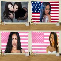 M-Megan F-Fox USA Flag Tapestry Creative Pattern Photo Living Room Wall Art Tapestry Decor Party Outdoor Decorate Banners
