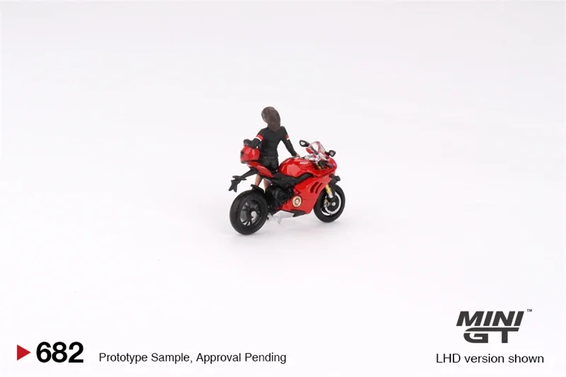 ** Preordina ** MINI GT 1:64 Ducat red Panigale V4 S con motore modello Ducat Girl