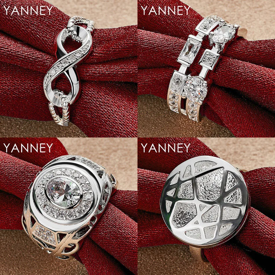 

Charm 925 Sterling Silver 7/8/9/10 Exquisite Round Zircon Ring Women's Party Jewelry Accessories Gift