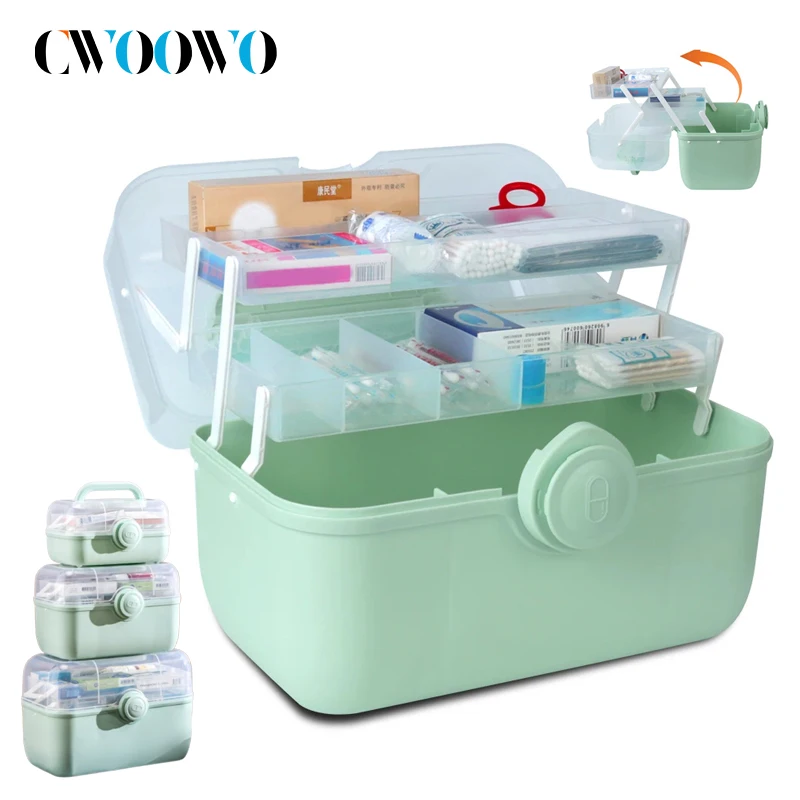 1PCS 3 Layer Multipurpose Storage Box Organizer Folding Tool Box/Art & Crafts Case/Sewing Supplies Organizer/Medicine Box
