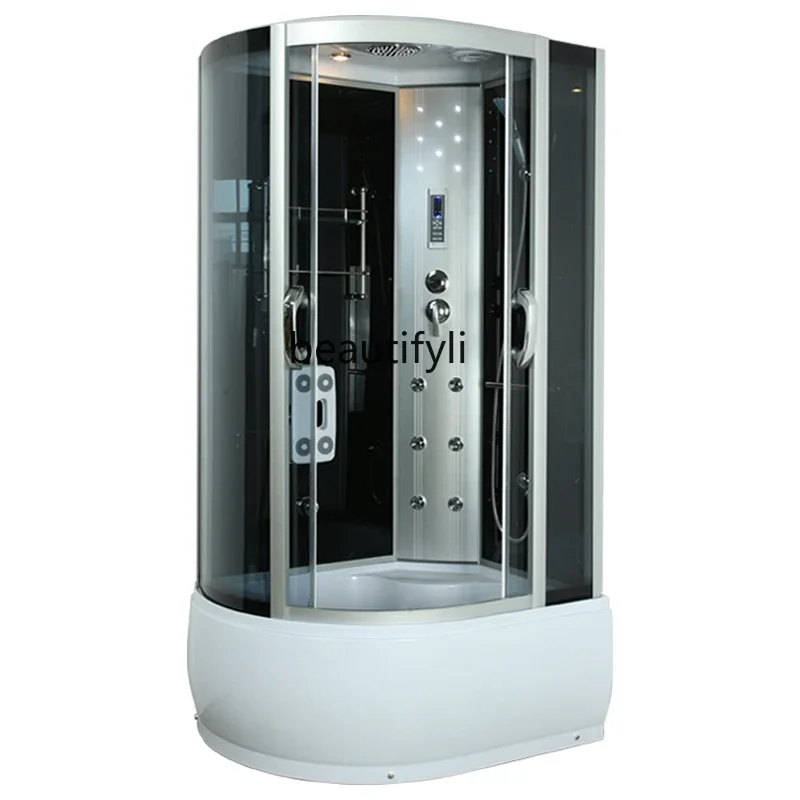 

Shower room arc fan simple bath room steam sauna room tempered glass