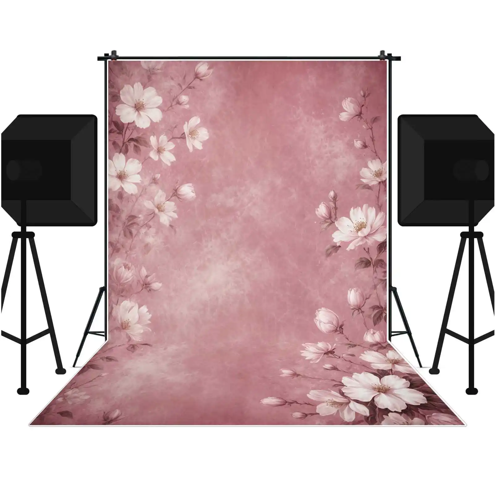 MOON.QG Vintage Photo Wallpaper Backdrop Floral Flower Gradient Color Photography Background Portrait Studio Wall shooting Props