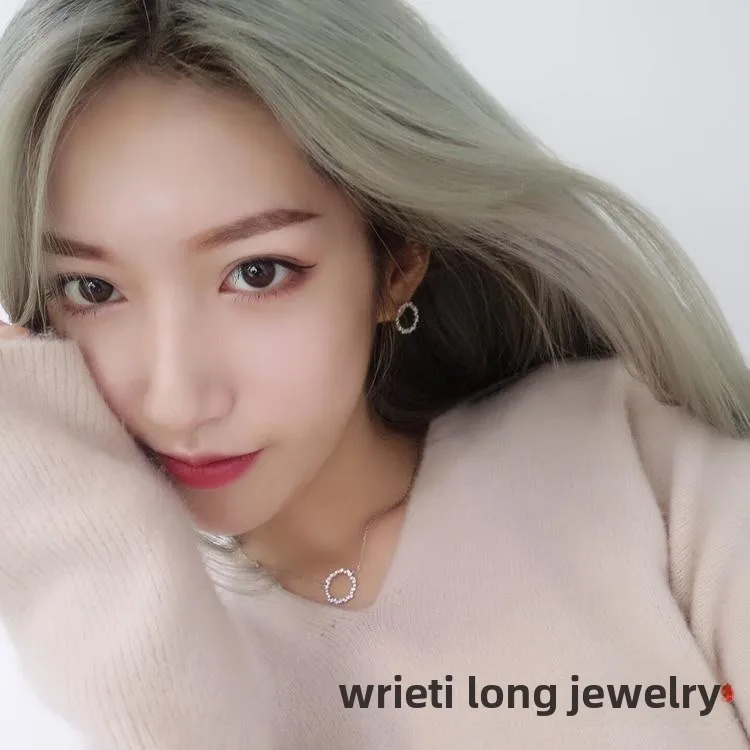 

S925 Pure Silver Blue Ocean Legend Nelace Women's ort Student Faion Pendant Choker Korean Sle Jewelry Accory