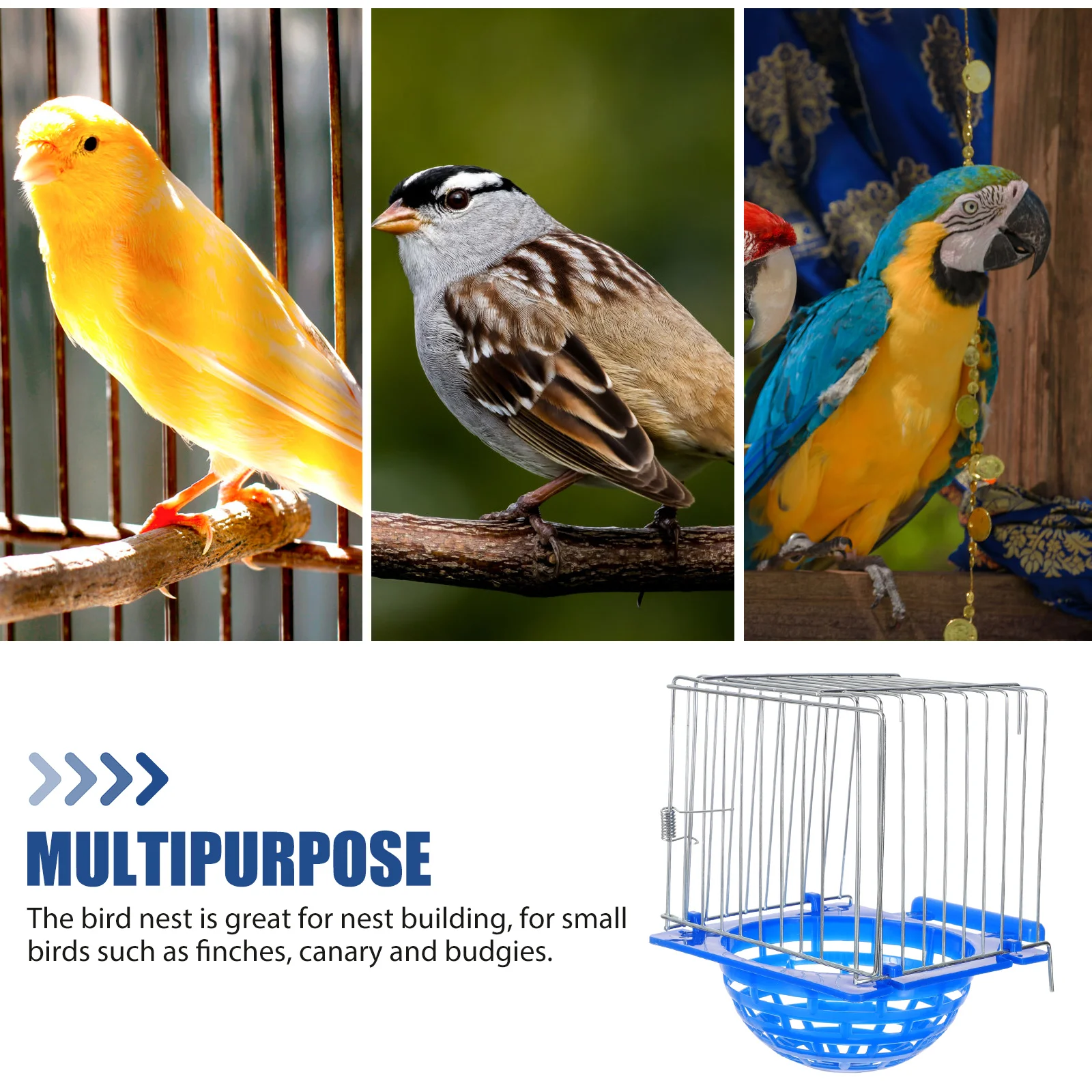 Hatching Nest Breeding Bird Cage Canary Pot Pigeon Coop Parrot Plastic Iron Wire Hollow