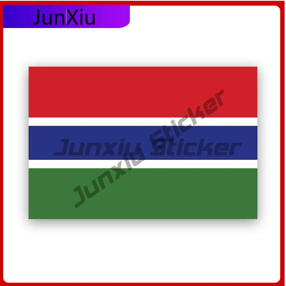 

Gambian Flag Sticker Waterproof Sun Resistant Anime Style For Car Window Car Body Rear Windshield Easy Apply No Residue
