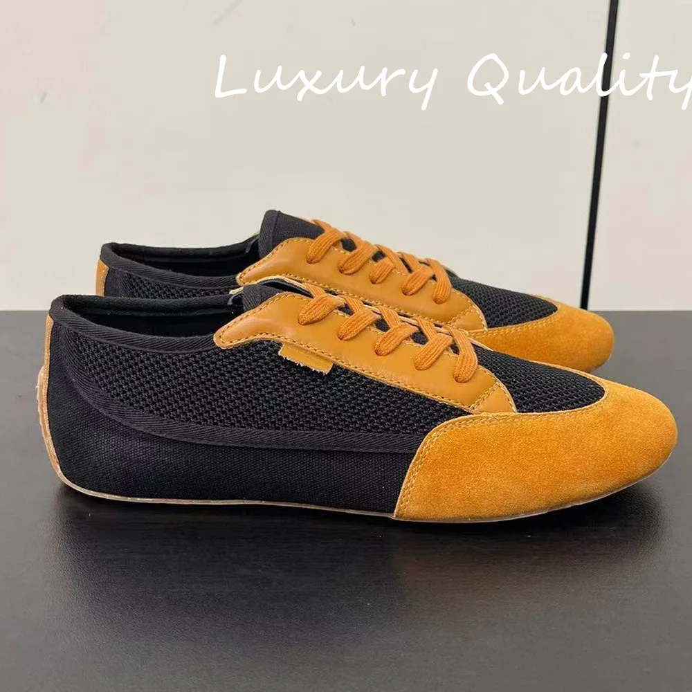 2024 Nieuwe Vrouwen Sneakers Voor Vrouwen Koe Suede Casual Loopschoenen Ronde Neus Lace Up Platte Schoenen Winter Gemengde kleur