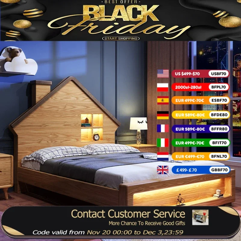 

Роскошная деревянная современная кровать, детская лофт-кровать принцессы для девочек и мальчиков, детские кровати Single Baby Lit De Chambre A Coucher, мебель для спальни