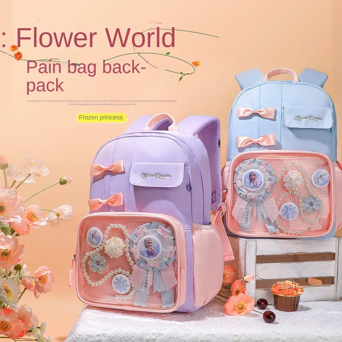 Disney Children's Schoolbag Grade 1-3 Primary School Student Girl Backpack Cartoon Cute Spine Protection Backpack