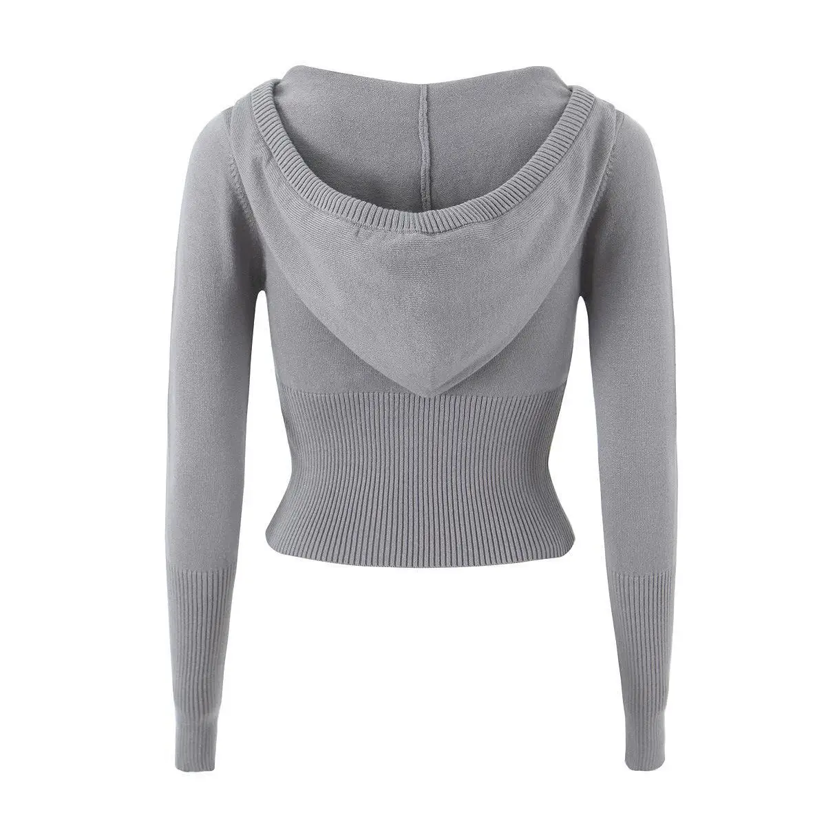 Women Aimee Cloud Knit Zip Up Hoodie Sweater Heather grey