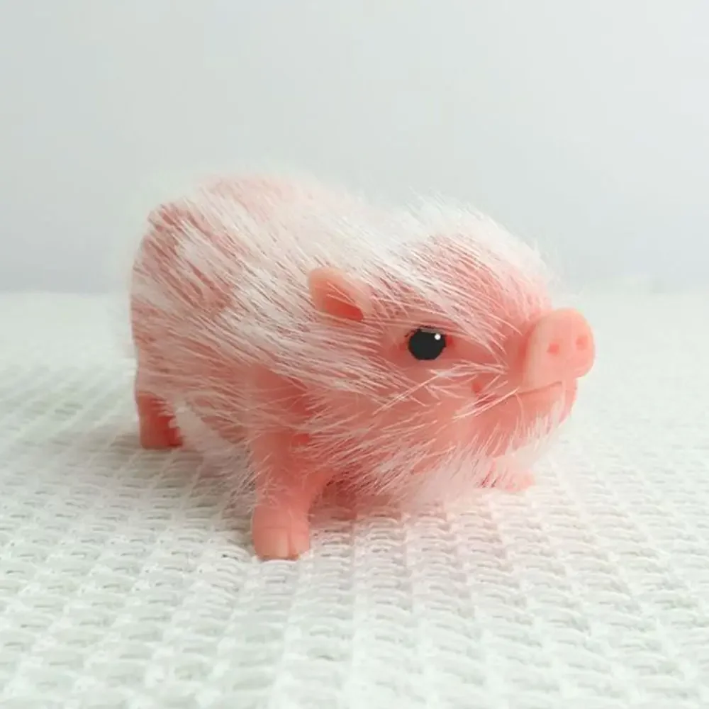 Silicone Pig Toys,Mini Realistic Stretchy Fake Animals Body Mini Silicone Baby Dolls,Lifelike Piggy Soft Chubby Little Pig