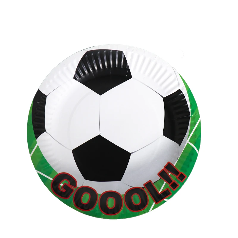 Green Football Theme Birthday Party Decorations Disposable Tableware Set Paper Plates Napkins Cups