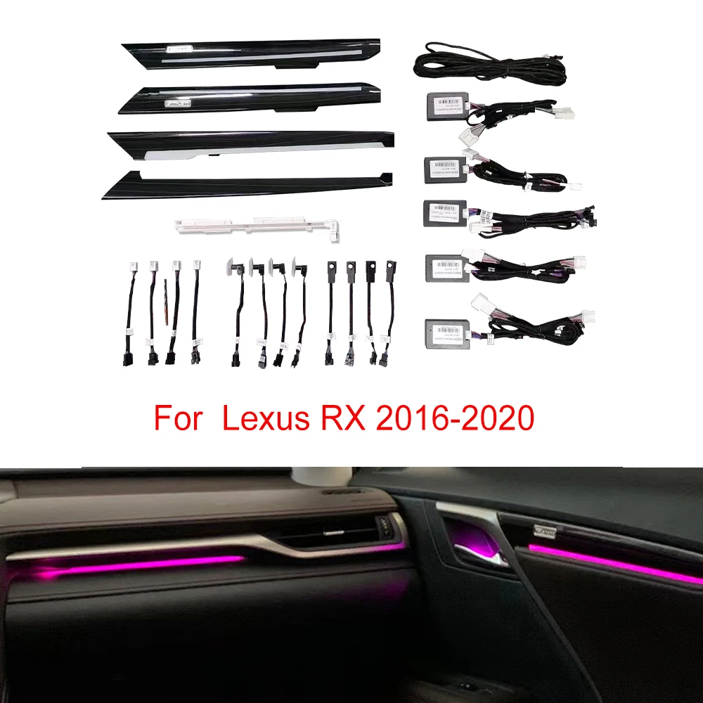 

Светодиодный светильник Ambiental De 64 цвета для Lexus RX 2016-2020 De Avanzada Inter Luz Ambiental Decorativa Para Coche