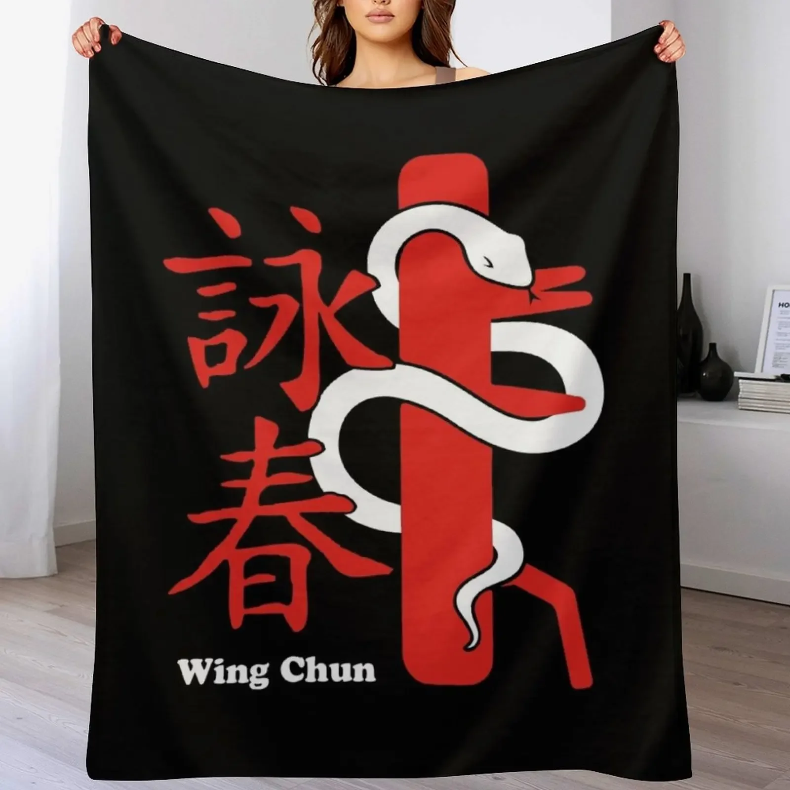 Wing Chun Kung Fu Throw Blanket Thin Soft Blanket for Summer Night Sleeping