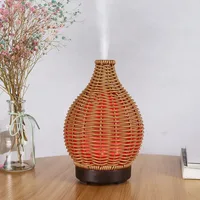 Humidificador con diseño de jarrón de madera tejida