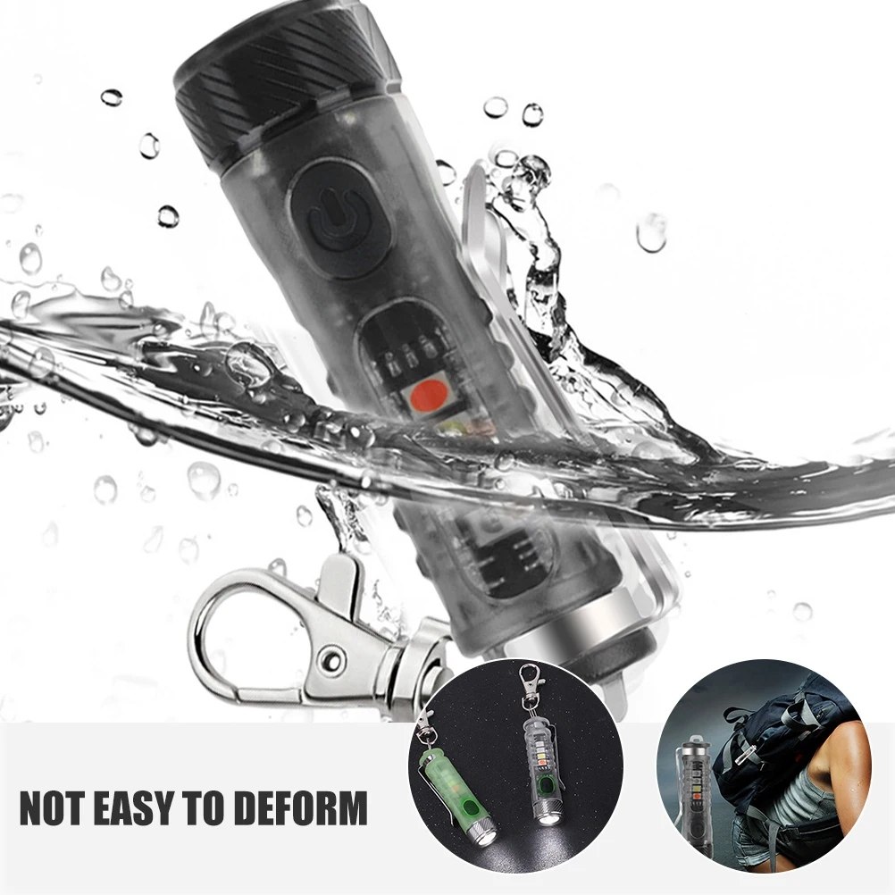 

Mini Led Flashlight Keychain 11 Modes High Brightness Wide Range Ipx6 Waterproof Outdoor Camping Light Portable Torch Work Lamp