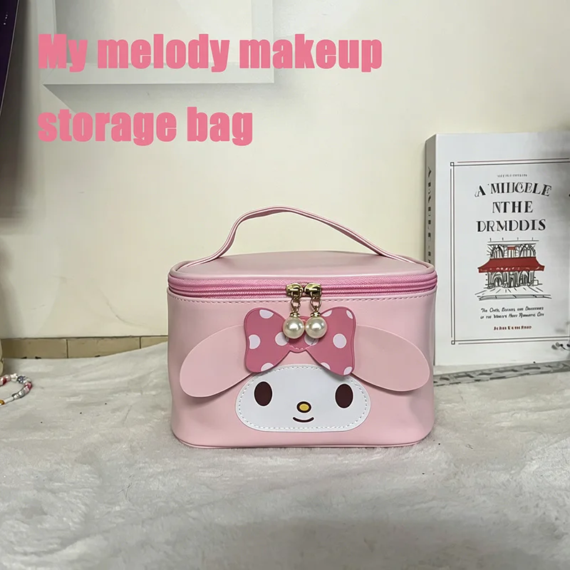 My Melody Cosmetic Handbag Large Capacity Portable Travel Toiletry Bag Lightweight Makeup Storage Pouch For Women Outdoor