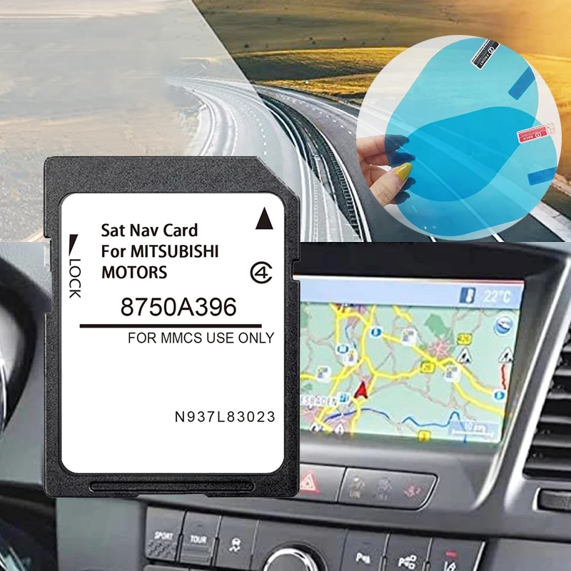 Newest Maps Navigation SD GPS MMCS Card Europe UK for Mitsubishi Outlander Pajero ASX Lancer Free Shipping with Anti Fog Sticker