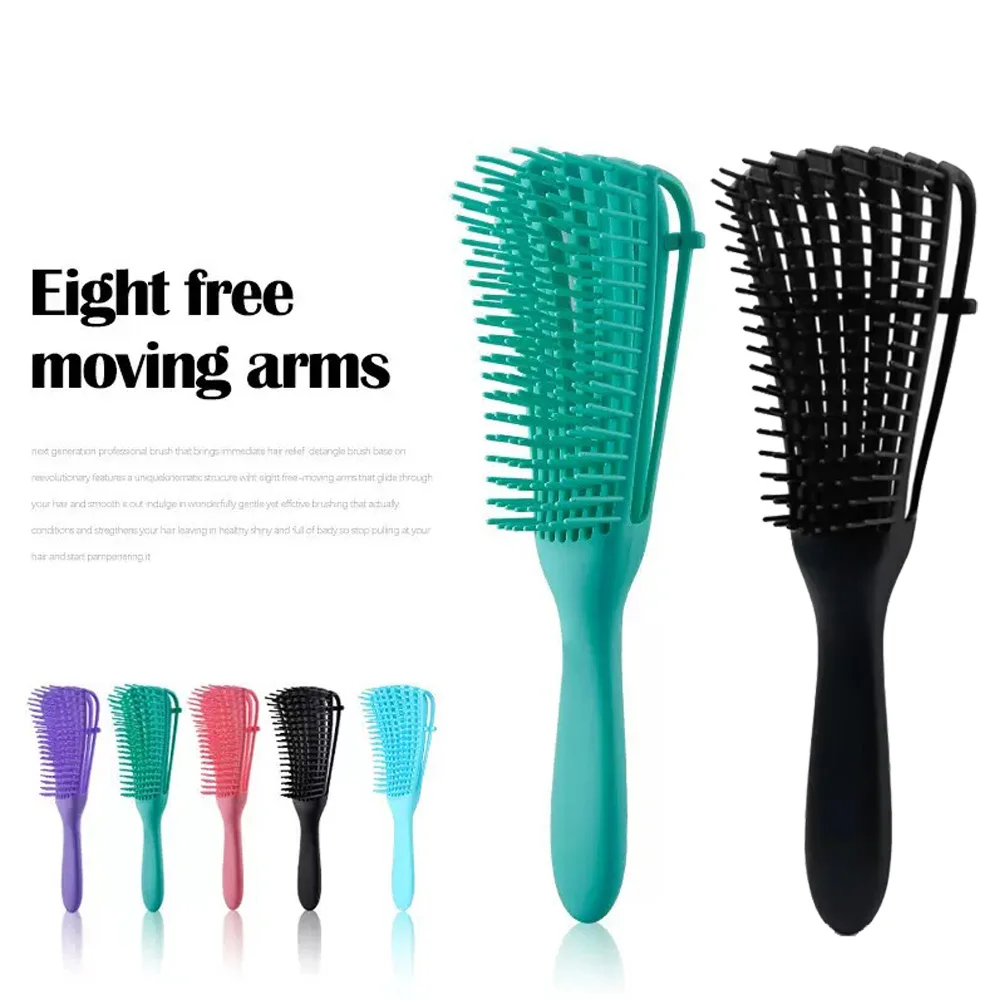 

Женская щетка для волос с дизайном осьминога, расческа для влажных и сухих волос, большая изогнутая расческа для прямой вьющейся прически