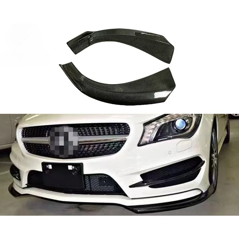 Carbon Fiber For Mercedes Benz CLA Class W117 CLA 260 250 2013+ Front Bumper Corner Wcrapping Body Kits Trim Automotive Spoiler