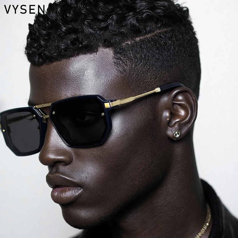 

Polarized Square Sunglasses Men 2025 Luxury Brand Vintage Steampunk Double Beam Sun Glasses Driving Outdoor Shades UV400 Eyewear