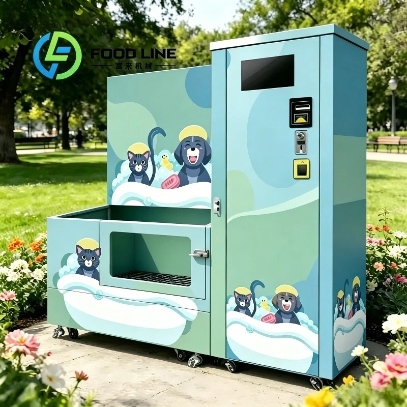 Self Service Dog Wash Machine Automatic Integrated Design Complete Washing Rinsing And Initial Drying In One Station