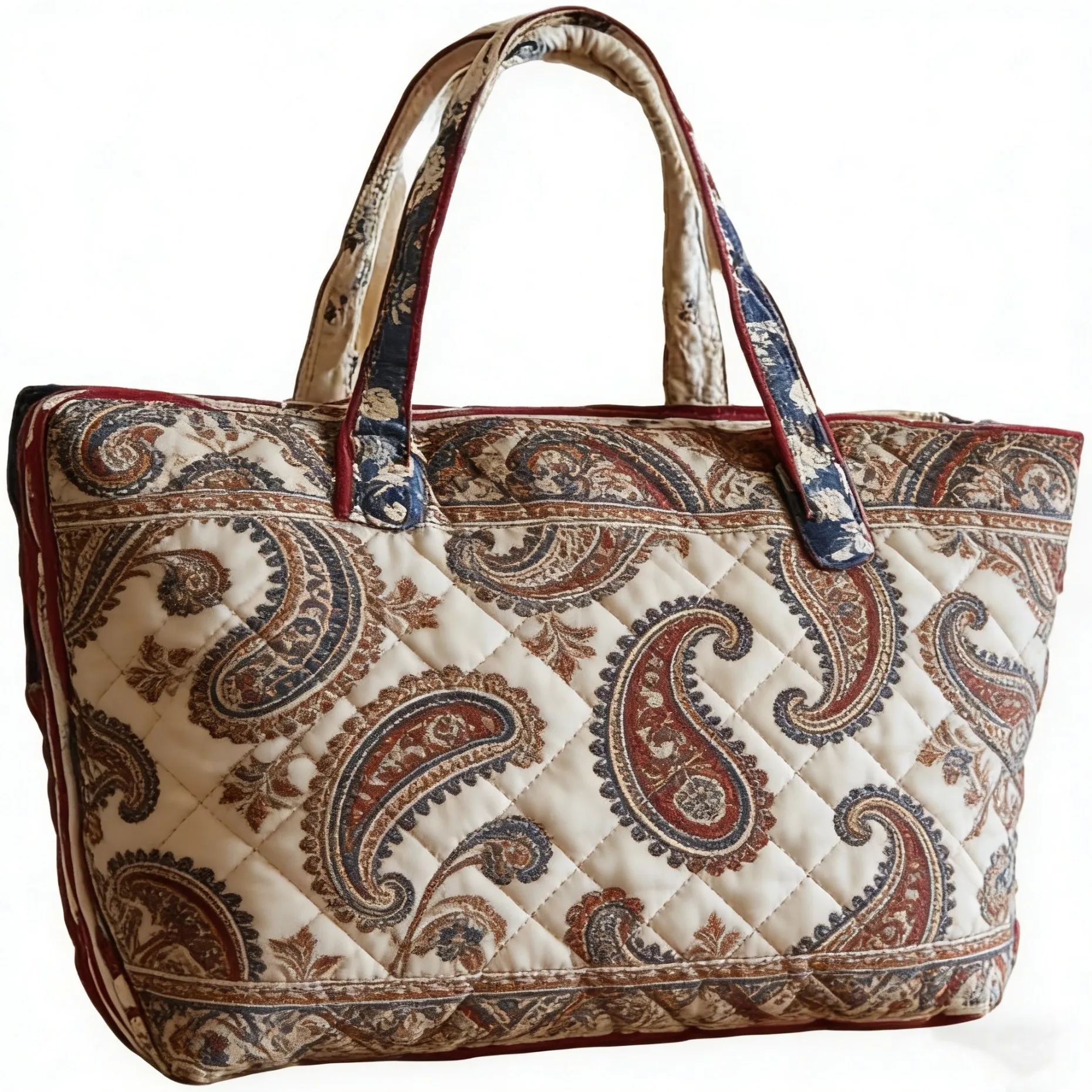 

BRose Handbag Patchwork Valley Quilted Tote Women's Casual Shoulder Bag Daily Splice Floral Elegant For Trend Shopping